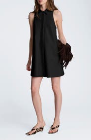 Kenneth Cole Sleeveless Faux Leather Trapeze Minidress