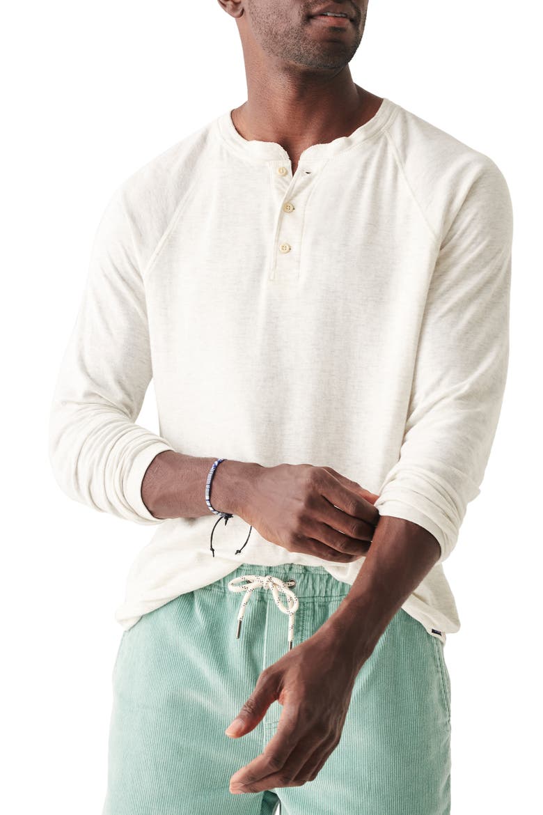 Cloud Long Sleeve Henley, Main, color, IVORY HEATHER