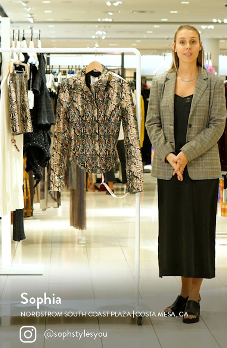 Vani Snakeskin Print Faux Leather Jacket, sales video thumbnail