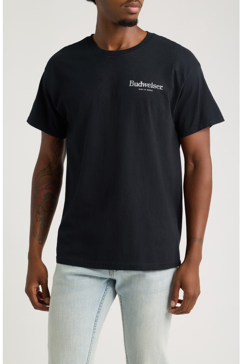 Budweiser® Bottle Cotton Graphic T-Shirt, Main, color, BLACK