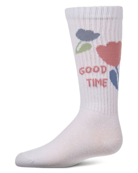 Good Time Floral-Trim Novelty Knee High Sock