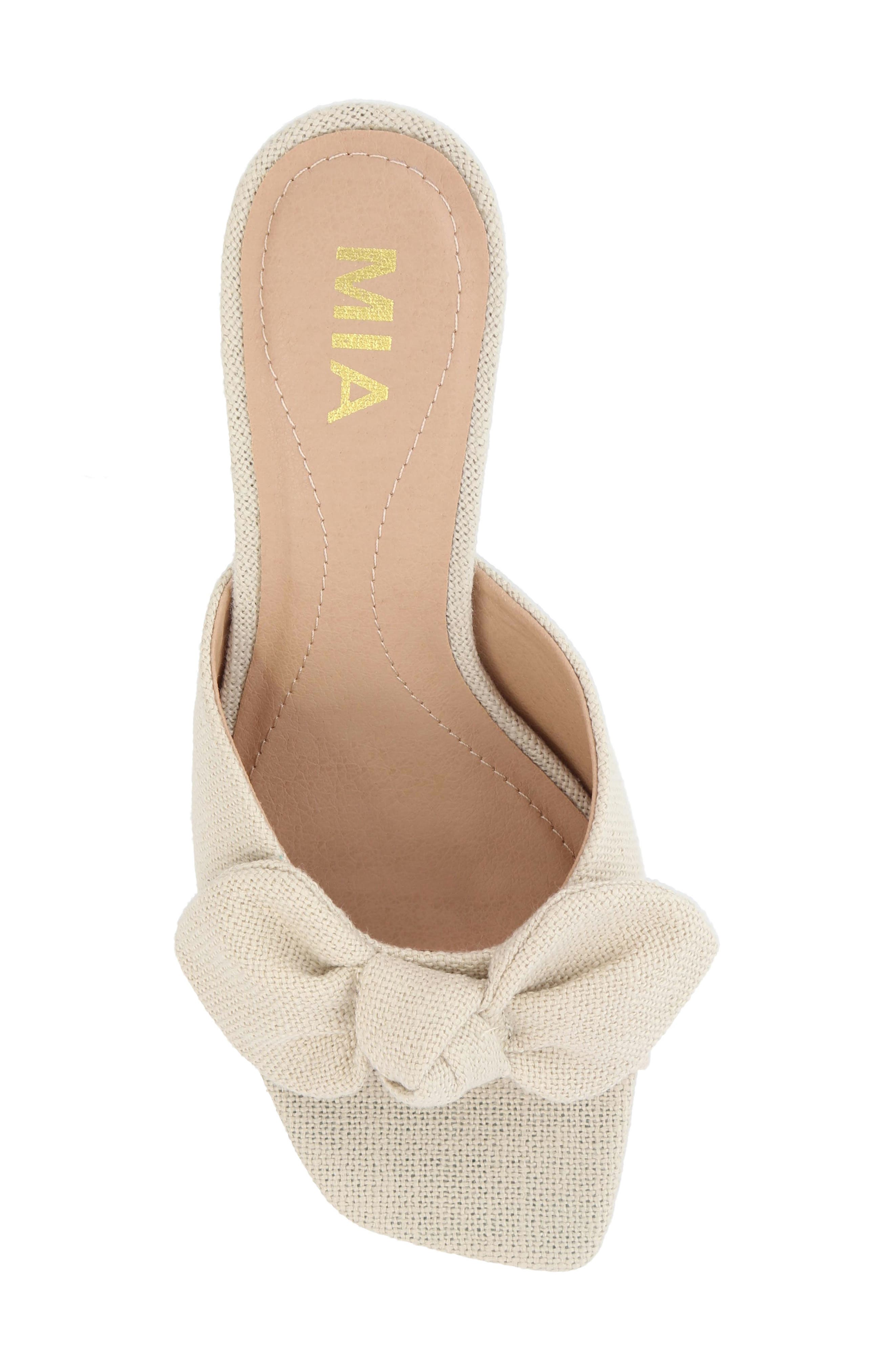 MIA Elyzza Bow Slide Sandal, Alternate, color, Natural