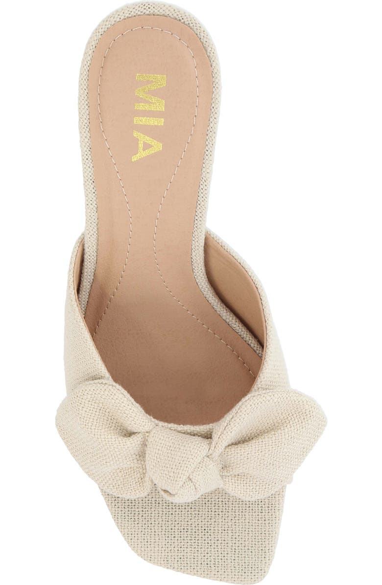 MIA Elyzza Bow Slide Sandal, Alternate, color, Natural