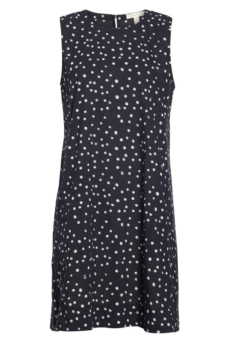 Dot Print Organic Cotton Shift Dress, Alternate, color, BLACK/ WHITE
