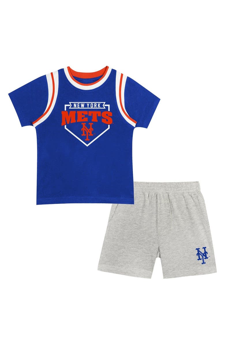 Outerstuff Preschool Fanatics Branded New York Mets Loaded Base T-Shirt & Shorts Set, Main, color, 