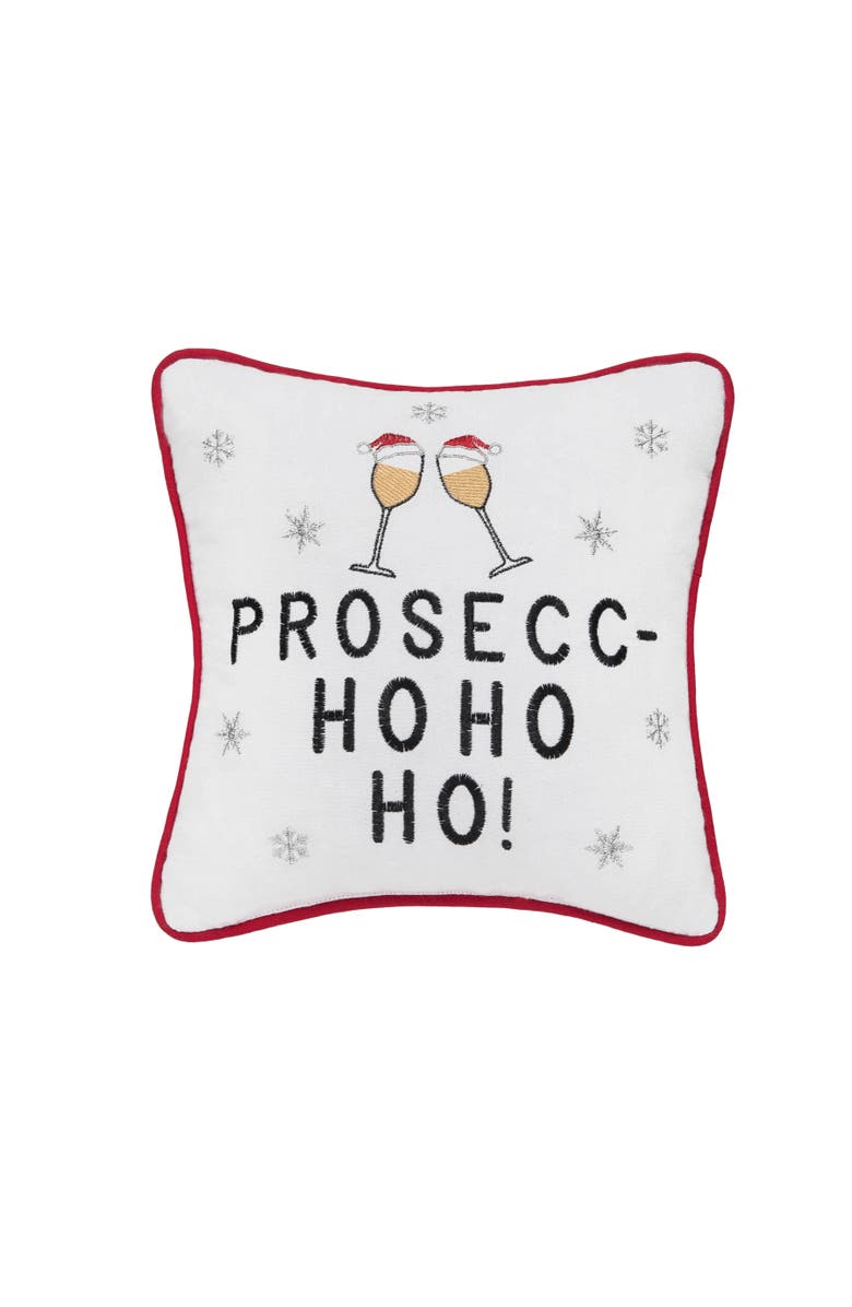 C&F Home Christmas "Prosec HO HO HO" Cotton Blend Mini Accent Pillow 10" x 10", Main, color, 