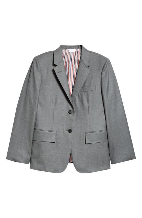 Thom Browne Fit 1 Wool Twill Blazer In Medium Grey