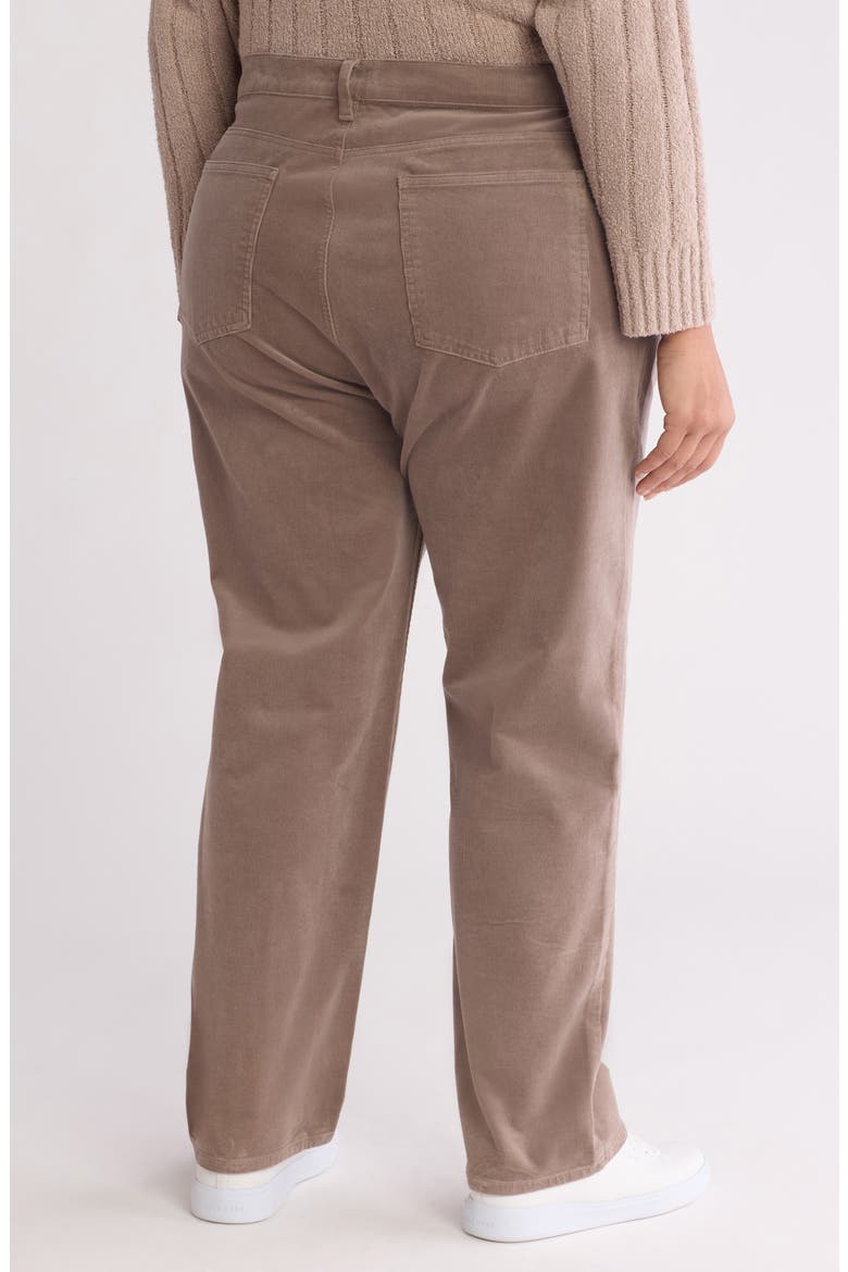 High Waist Ankle Straight Leg Corduroy Pants, Alternate, color, TAUPE