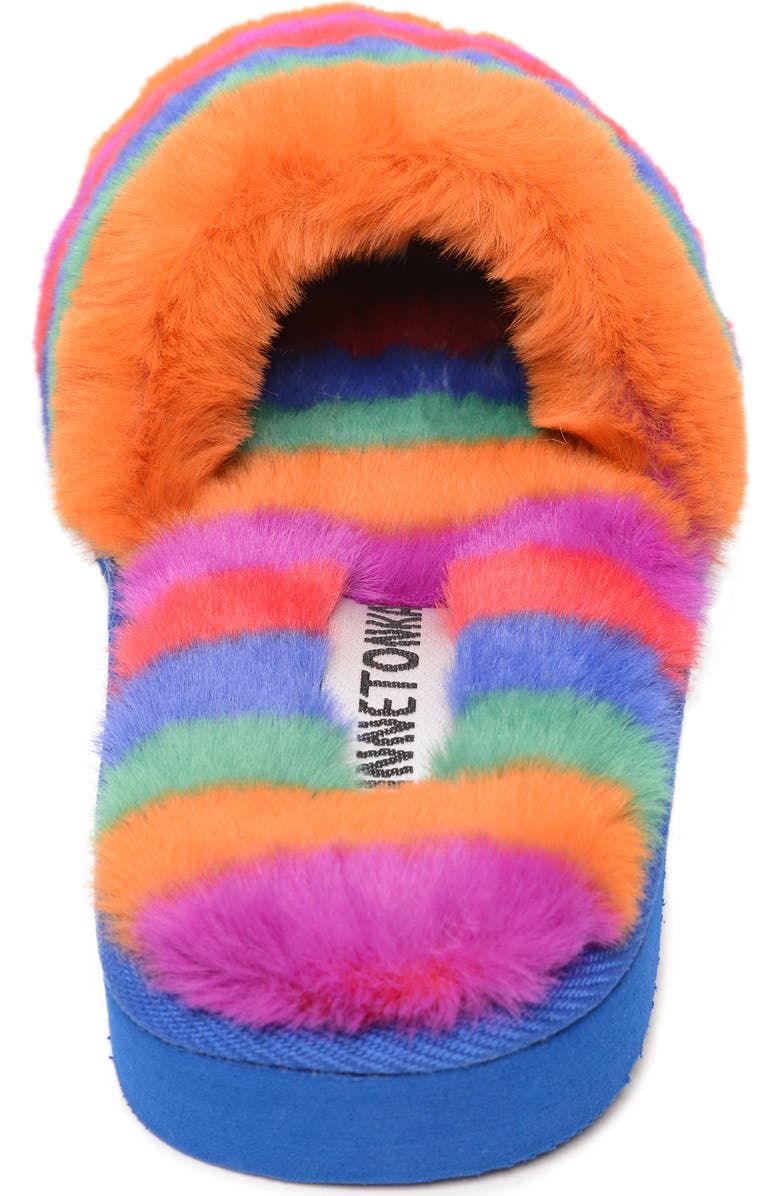 Minnetonka Faux Fur Slide Slipper, Alternate, color,