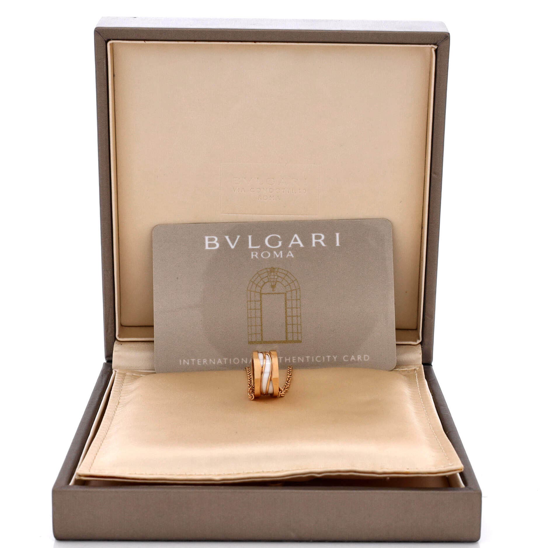B.Zero1 Design Legend Zaha Hadid Pendant Necklace 18K Rose Gold with Ceramic, Alternate, color, Metallic Gold