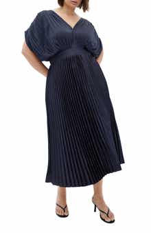 City Chic Henley Pleated Maxi Dress