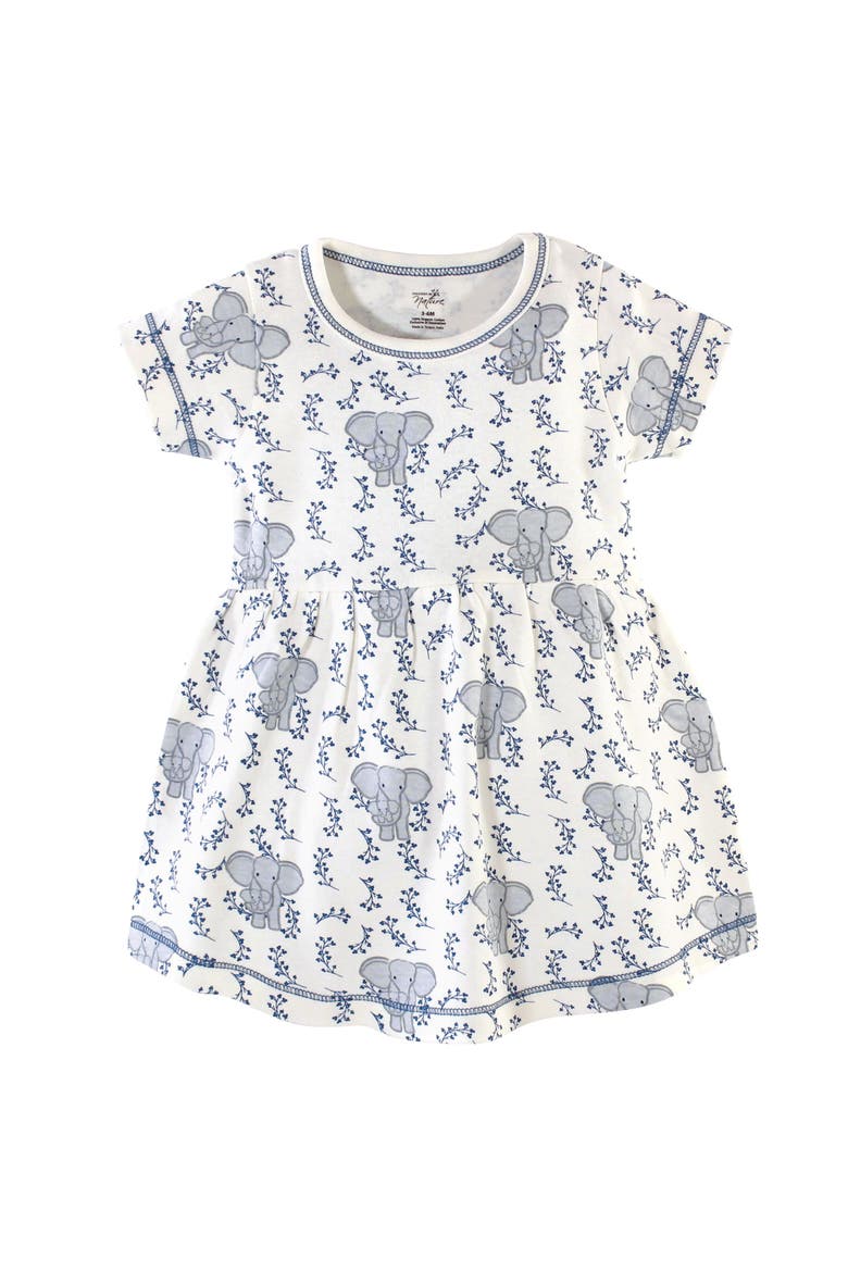Organic Cotton Short-sleeve And Long-sleeve Dresses, Alternate, color, Blue Elephant