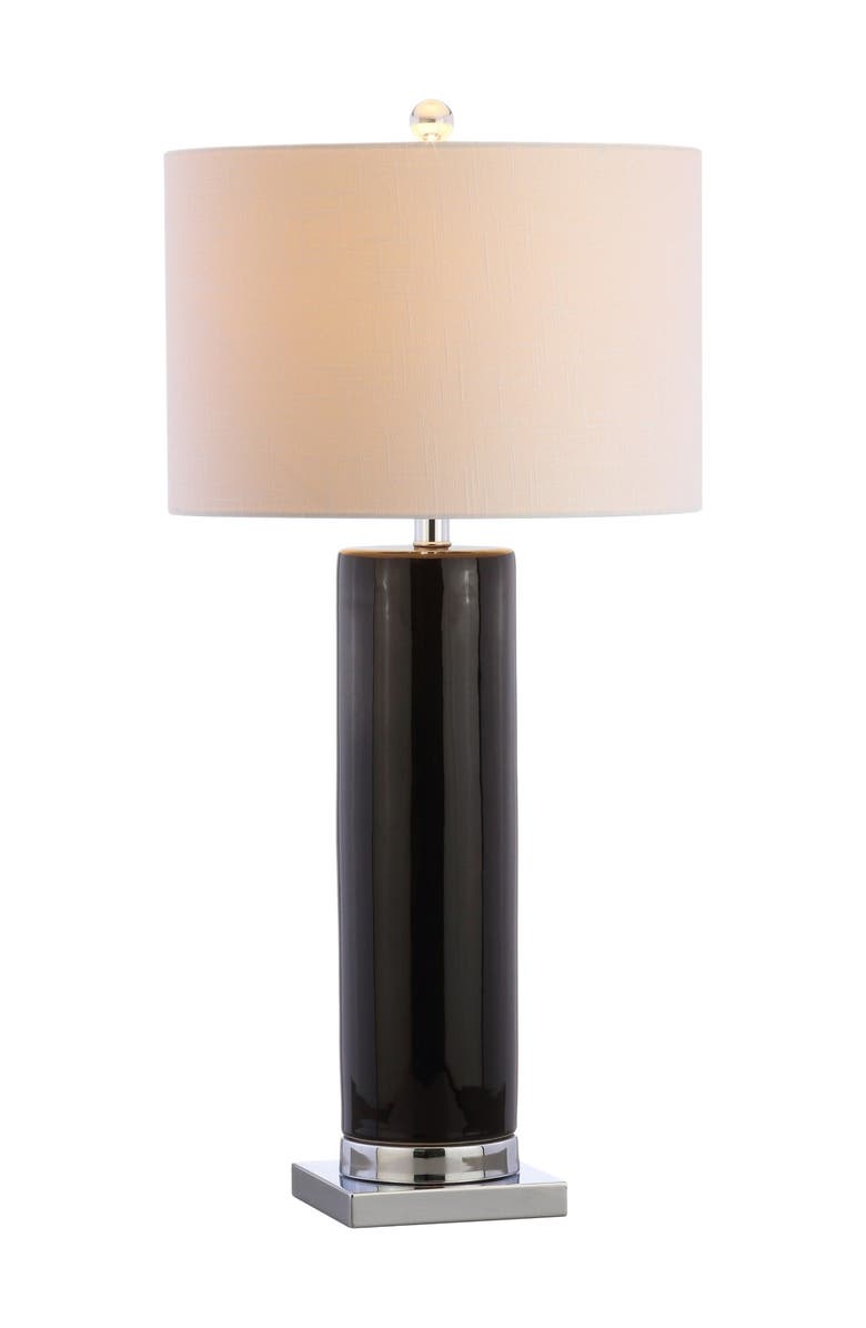 JONATHAN Y Dallas 31.5" Ceramic LED Table Lamp, Main, color, Black/Chrome