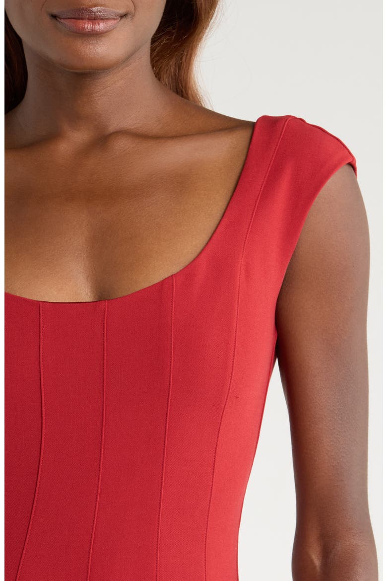 Cap Sleeve Midi Dress, Alternate, color, ROUGE