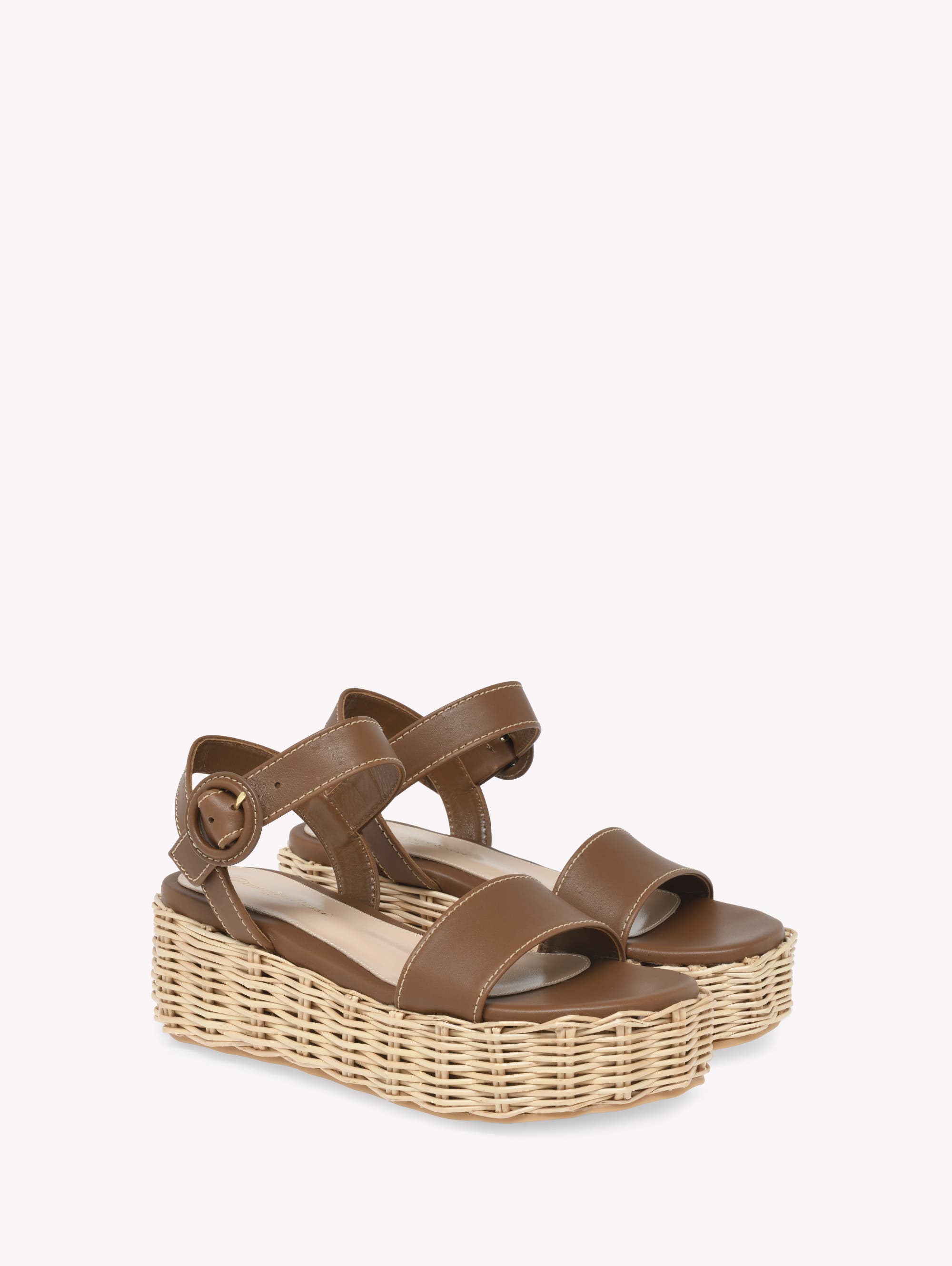 Gianvito Rossi Cestino Sandal, Alternate, color, Brown Calf Leather