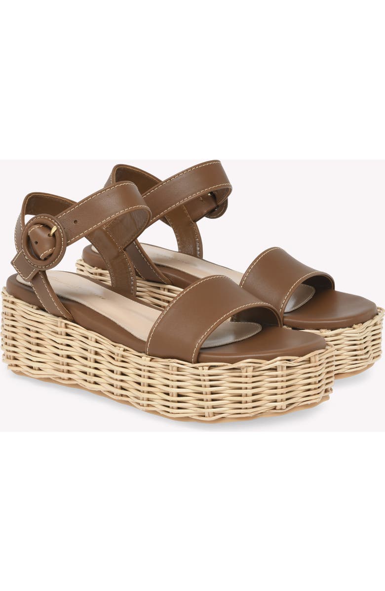 Gianvito Rossi Cestino Sandal, Alternate, color, Brown Calf Leather