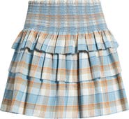 LOVE THE LABEL Vera Smocked Tiered Cotton Miniskirt