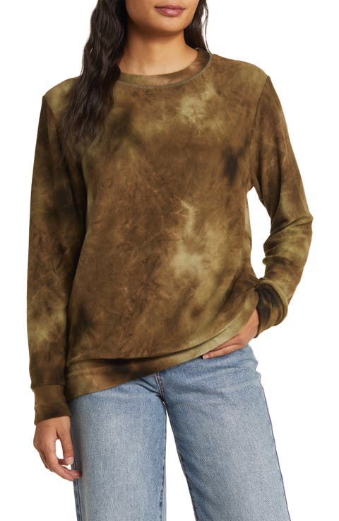 Tie Dye Long Sleeve Hacci Knit Top