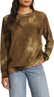 Loveappella Tie Dye Long Sleeve Hacci Knit Top