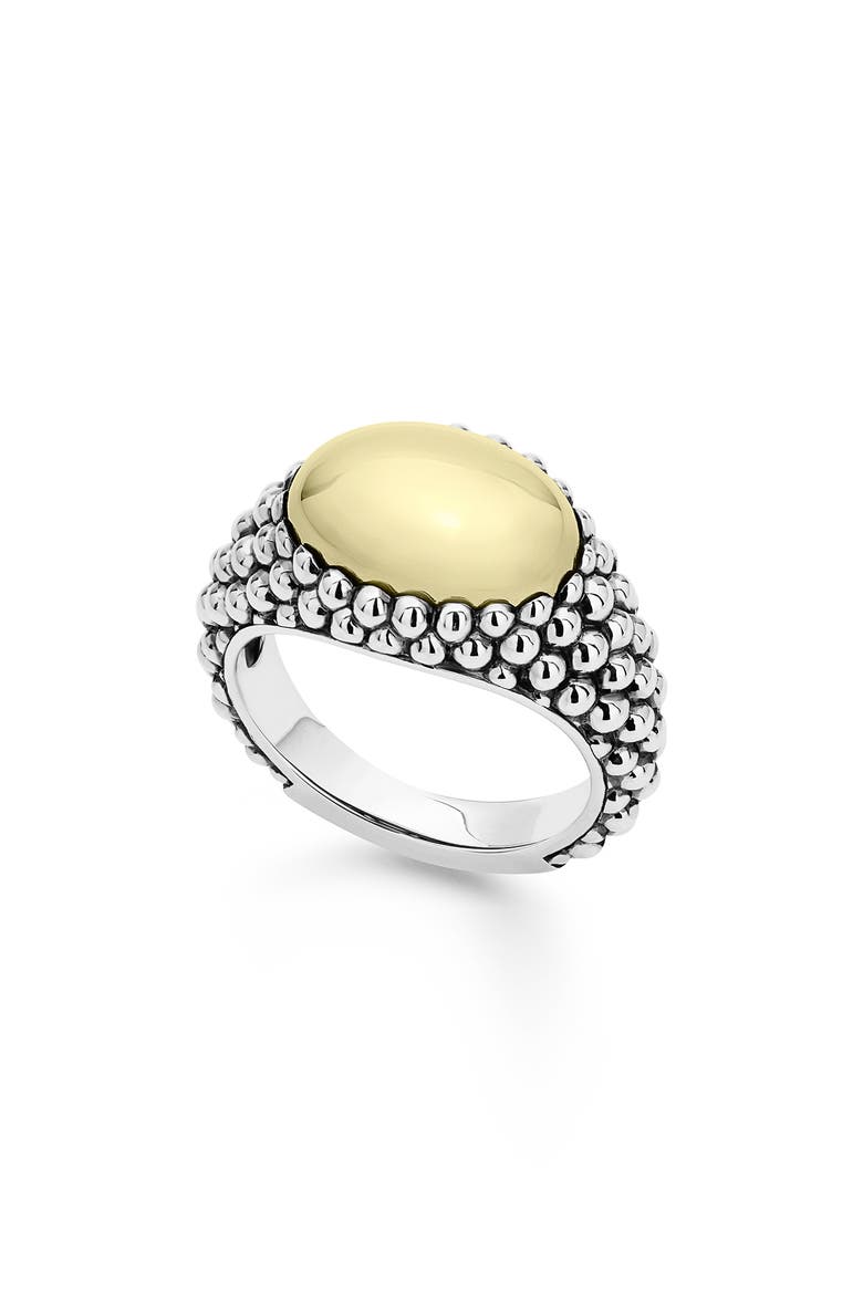High Bar Caviar Oval Ring, Main, color, SILVER