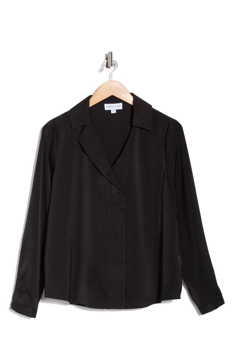 Gemma + Jane Johnny Collar Long Sleeve Top, Alternate, color, 