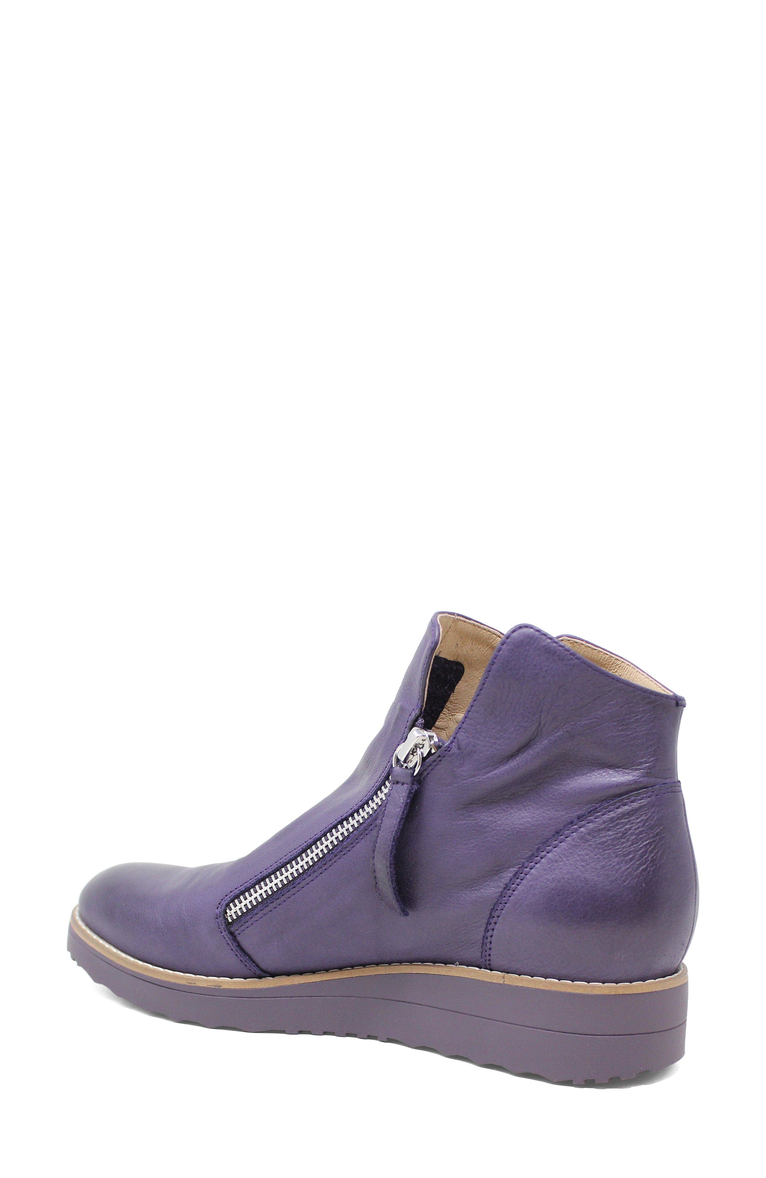 Ohmy Double Zip Boot, Alternate, color, Aubergine/ Aubergine Sole