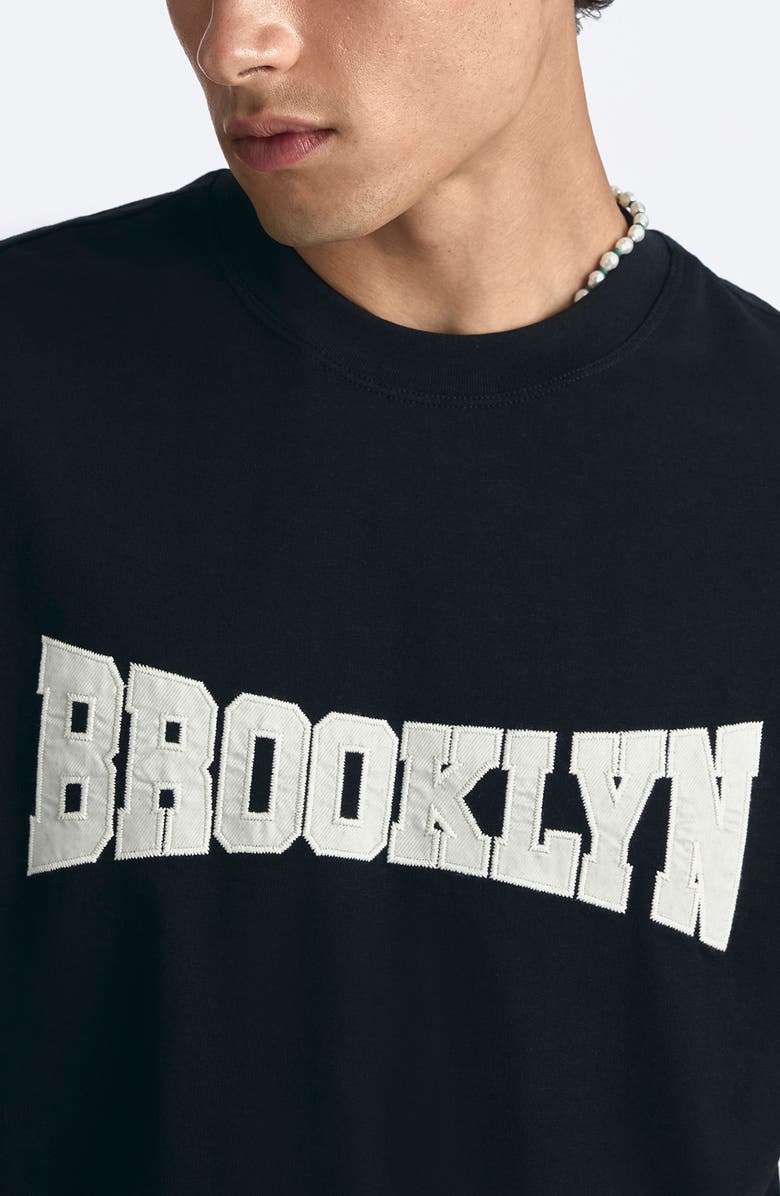 Brooklyn Industries Logo Appliqué T-Shirt, Alternate, color, Black