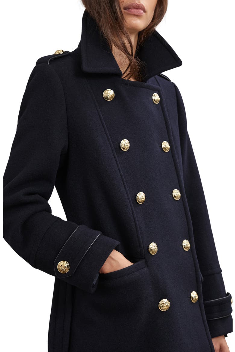 Farley Wool Blend Double Breasted Coat, Alternate, color, FARLEYNAVY