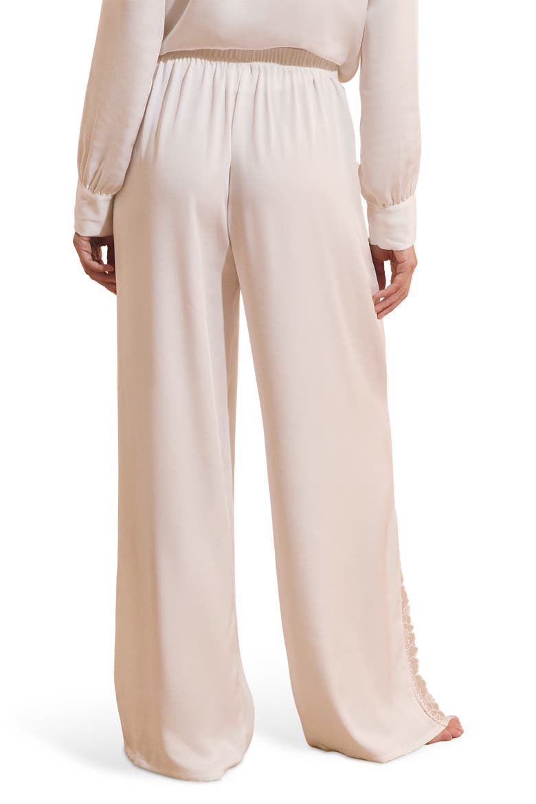 Bridal Bliss Lace Trim Wide Leg Pants, Alternate, color, WHITE