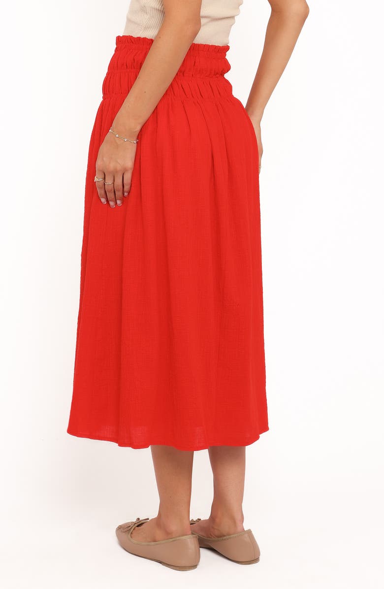 Petal & Pup Mattea Smock Waist Cotton Gauze Maxi Skirt, Alternate, color, Red