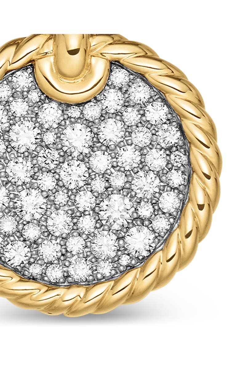 David Yurman Elements Disc Pendant in 18K Yellow Gold with Pavé Diamonds, Alternate, color, Diamond/ Yellow Gold