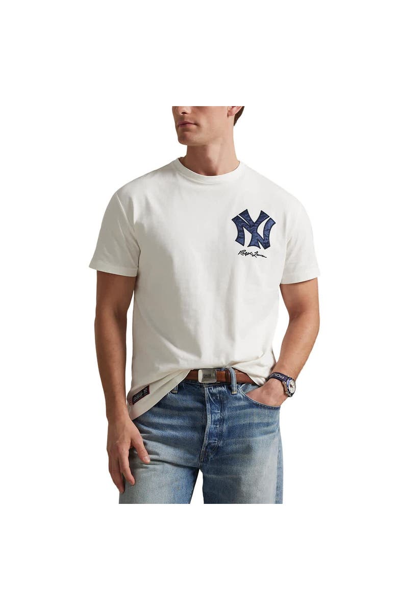 Polo Ralph Lauren Cream Yankees Jersey T-Shirt, Main, color, 