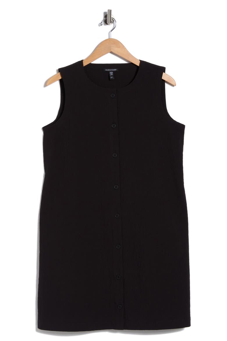 Longline Stretch Organic Cotton Vest, Alternate, color, BLACK