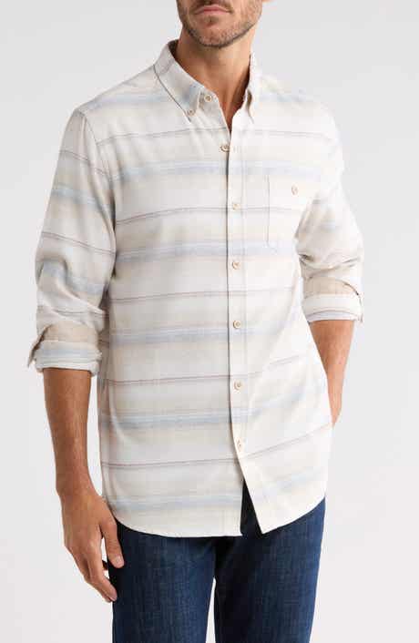 End on End Ticking Long Sleeve Button-Down Shirt