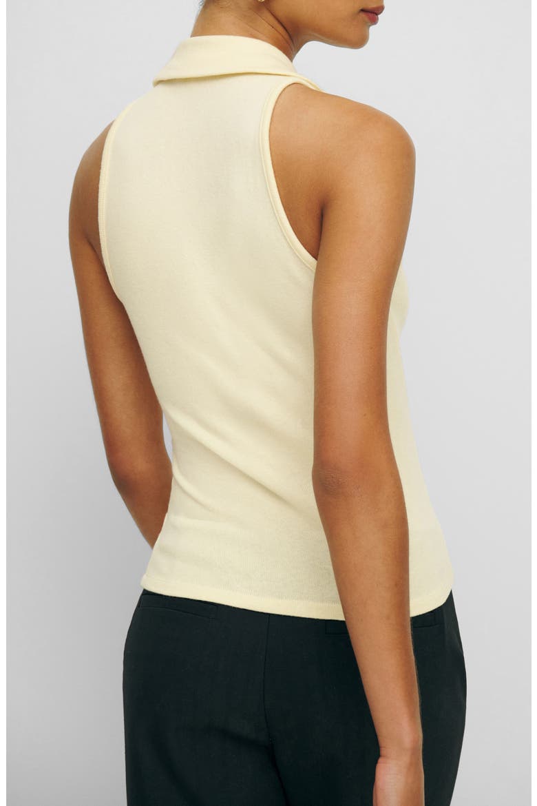 Austine Johnny Collar Sleeveless Top, Alternate, color, CUSTARD