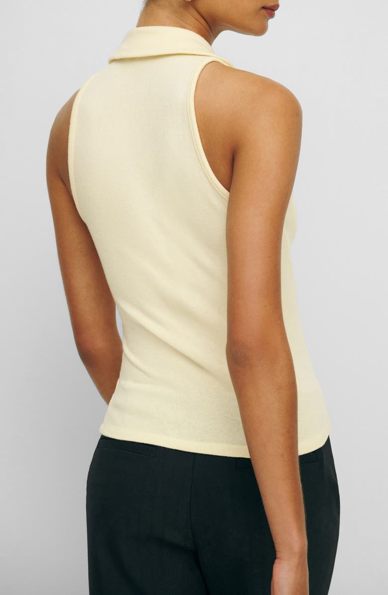 Reformation Austine Johnny Collar Sleeveless Top, Alternate, color, Custard