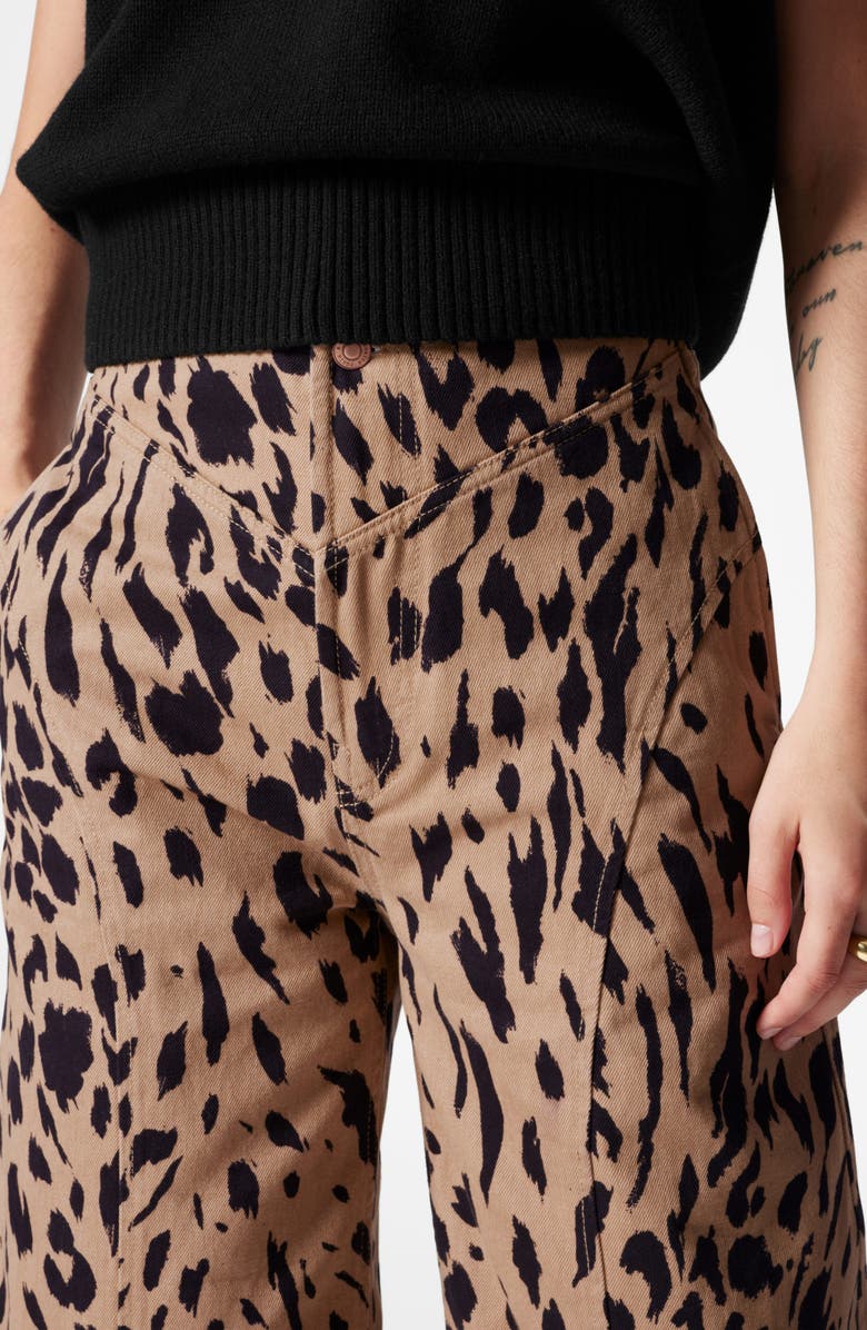 & Other Stories Leopard Print Barrel Leg CottonPants, Alternate, color, Leopard Spots