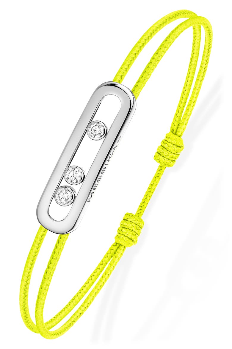 Care Moving Diamond Friendship Bracelet, Alternate, color, WHITE GOLD