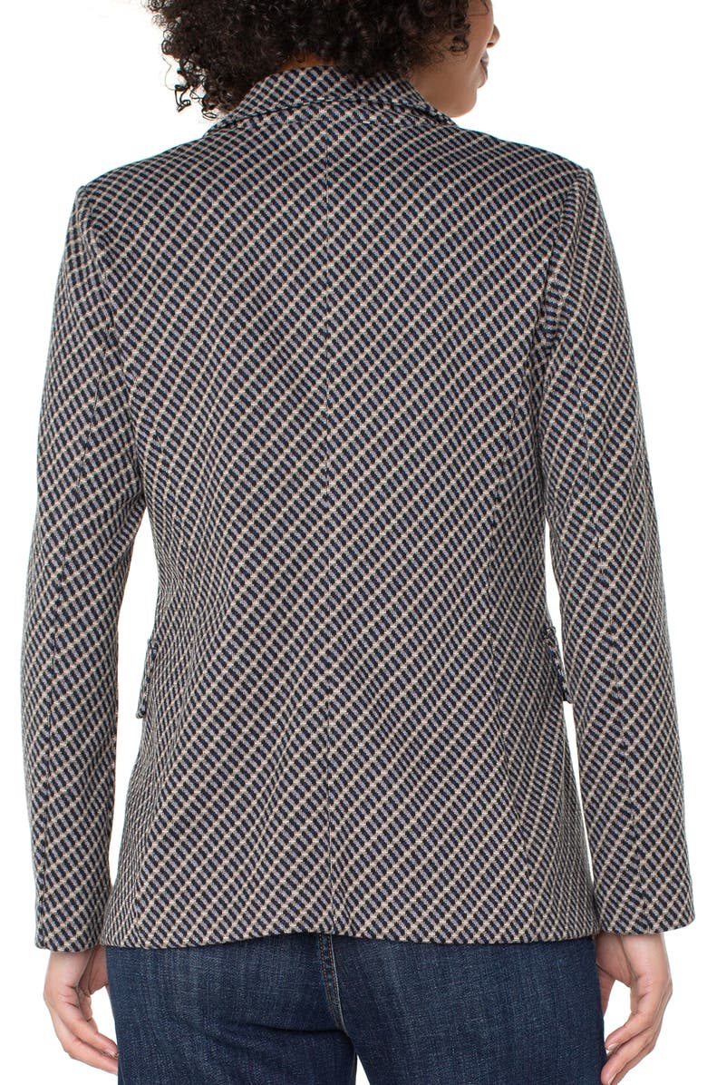 Liverpool Los Angeles Faux Double Breasted Blazer, Alternate, color, Navy/ Toffee Modern Check