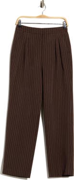 Kenneth Cole Pinstripe High Waist Pleated Wide Leg Pants
