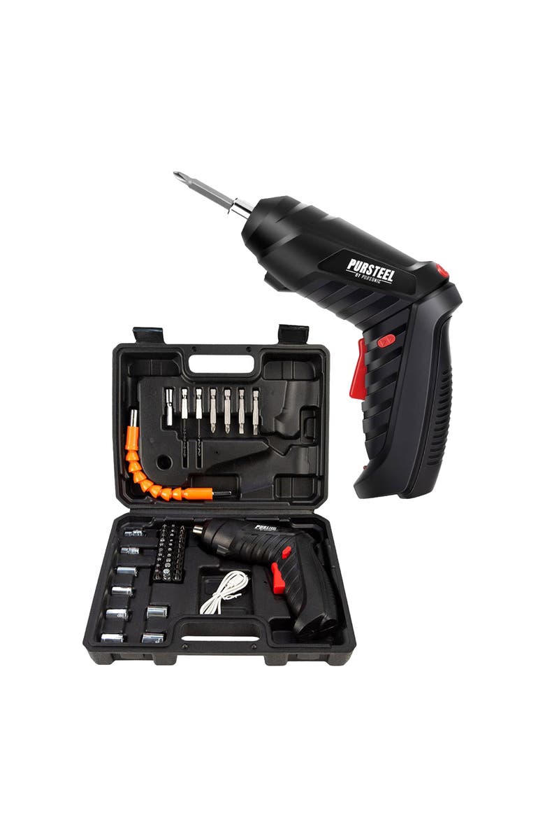 PURSONIC Electric Screwdriver 47 Piece Set, Main, color, Black