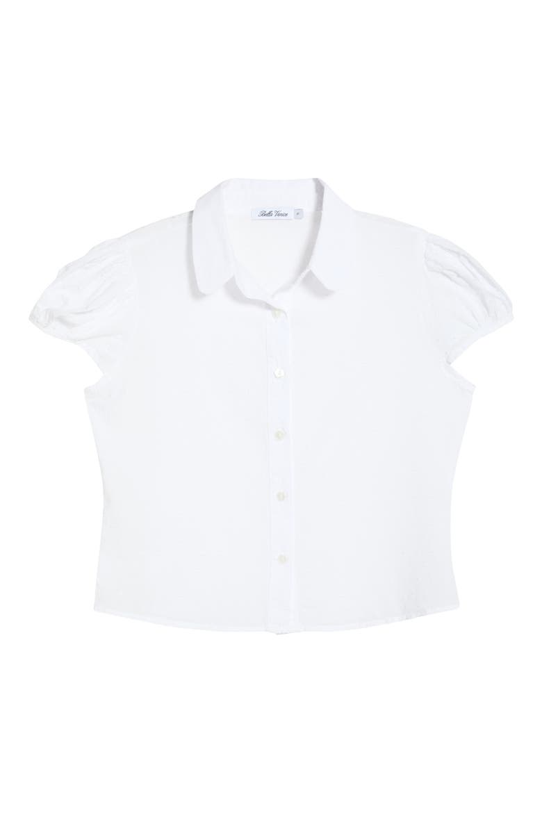 Eloise Cotton Button-Up Top, Alternate, color, WHITE