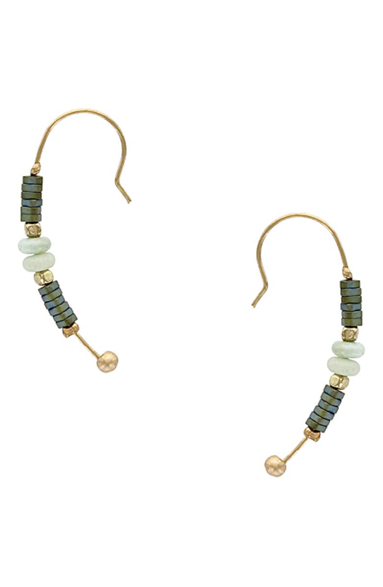 OLIVIA WELLES Beaded Drop Earrings, Main, color, Gold-Green