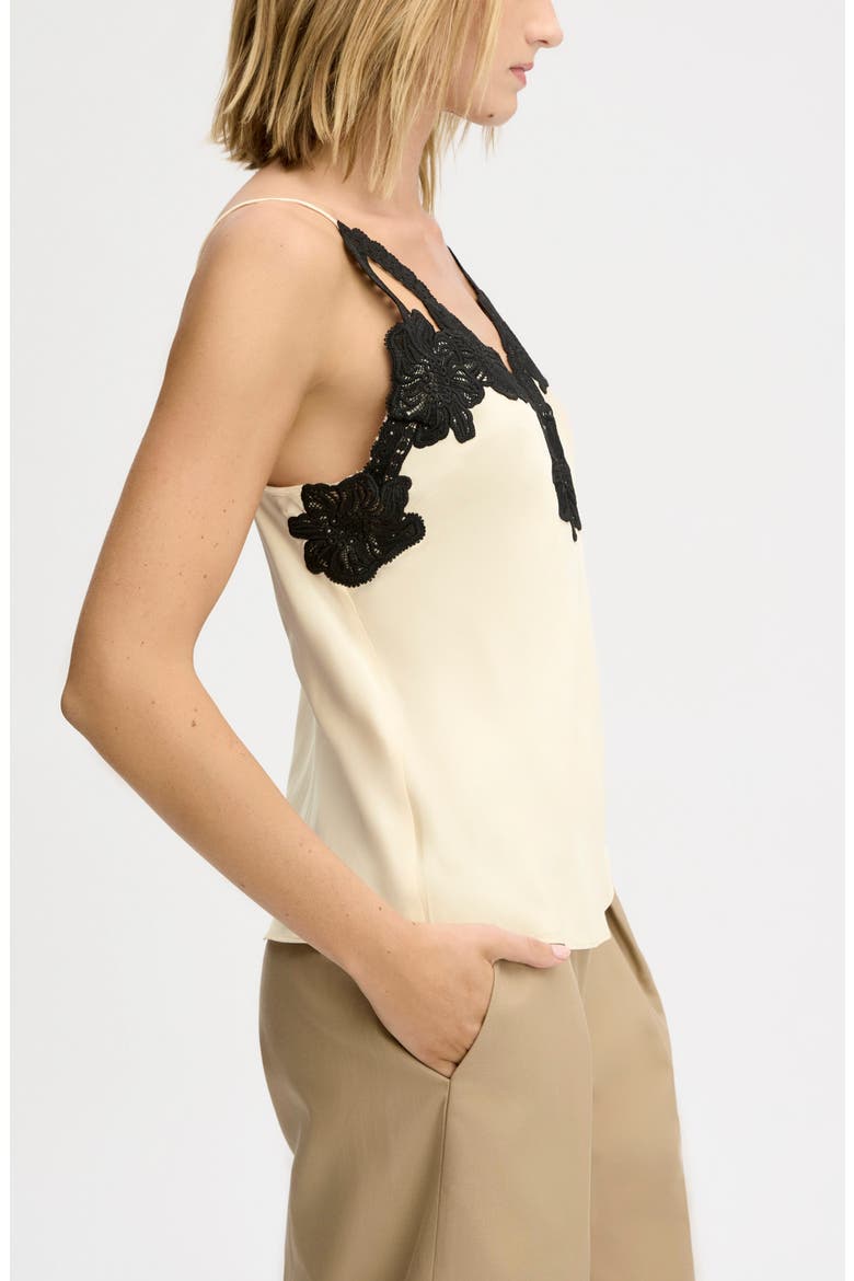 Lace Trim Top, Alternate, color, ALMOND