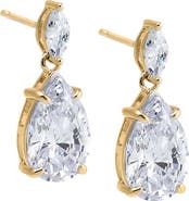 BY ADINA EDEN Fancy CZ Marquise X Pear Dangle Stud Earring
