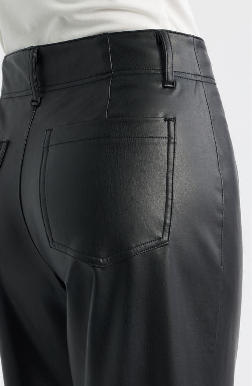 City Blues Pintuck Faux Leather Wide Leg Pants In Black