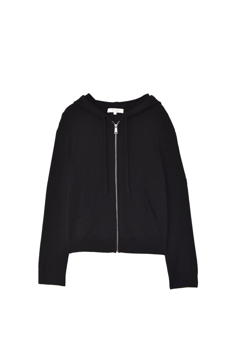 Chinti & Parker Pure Cashmere Zip Hoodie, Alternate, color, Black