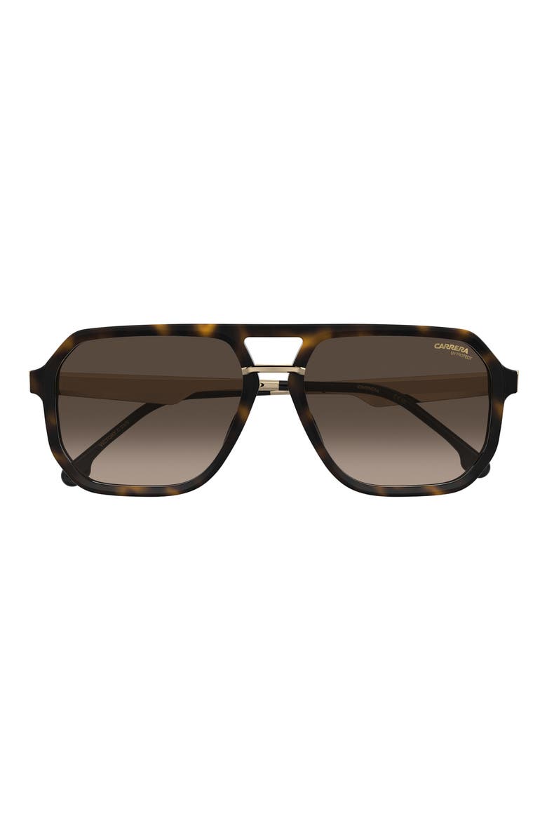 Victory 58mm Gradient Rectangular Sunglasses, Alternate, color, HAVANA/ BROWN SF