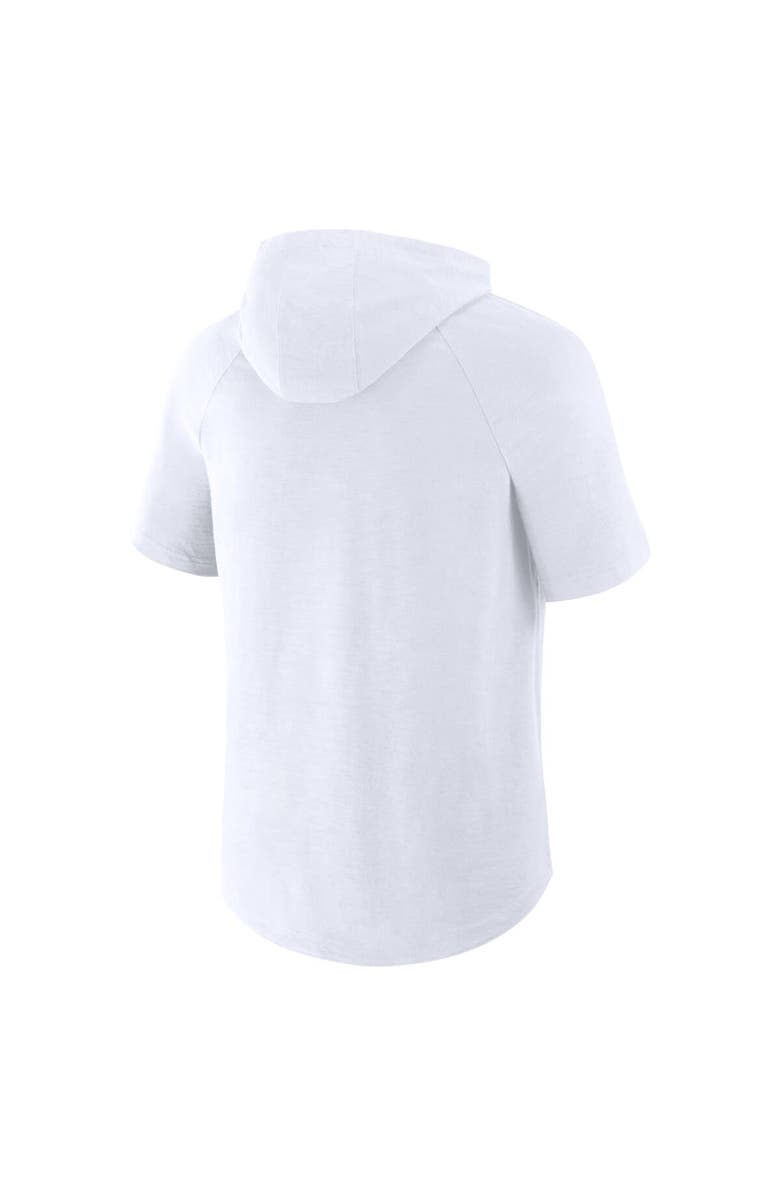 FANATICS Men's Fanatics White Columbus Crew Hat Trick Stadium Slub Raglan Short Sleeve Pullover Hoodie, Alternate, color, White