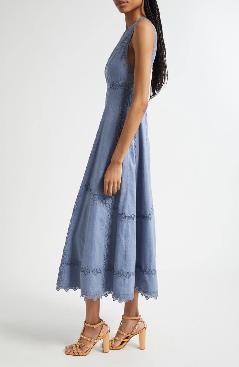 Anela Sleeveless Chambray Midi Dress